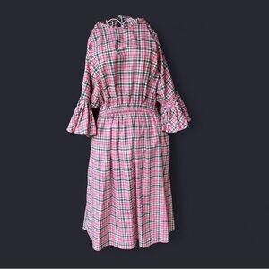 H&M Pink and Green Cold Shoulder Sundress with Bell Sleeves